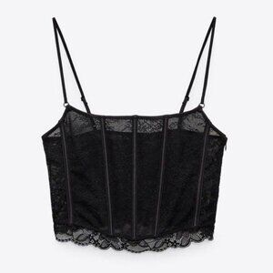 Zara Lace Corset Top in Black Small